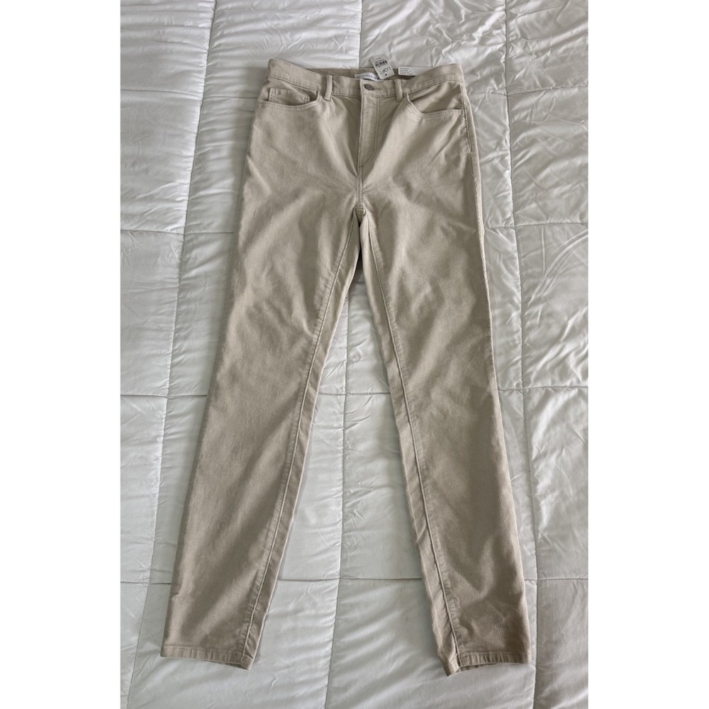 New LOFT The Skinny High Rise Corduroy Pants Size 26 Beige Regular Fit NWT